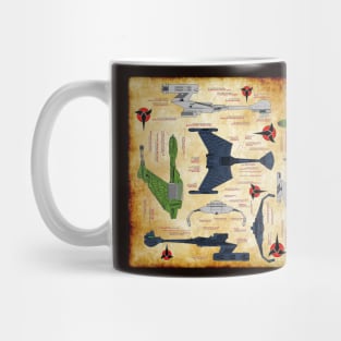 Classic Bad Guy Starship Parchment Collage Mug